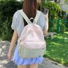 New Trend Lightweight Contrasting Color Backpack Simple Middle School College Student Commuting Schoolbag Large Capacity Travel Outdoor Backpack