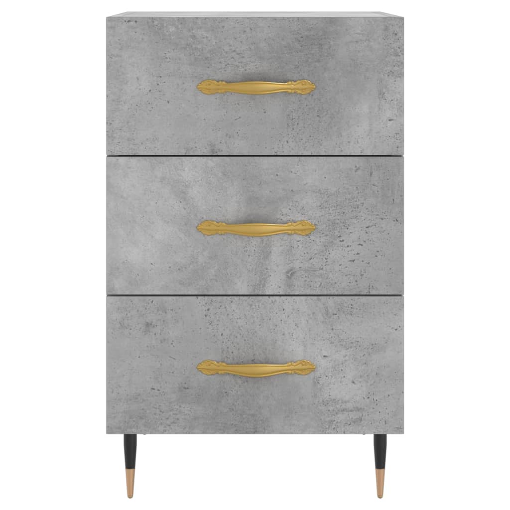 Nightstand Concrete Gray 40x40x66 cm Wood Based Material