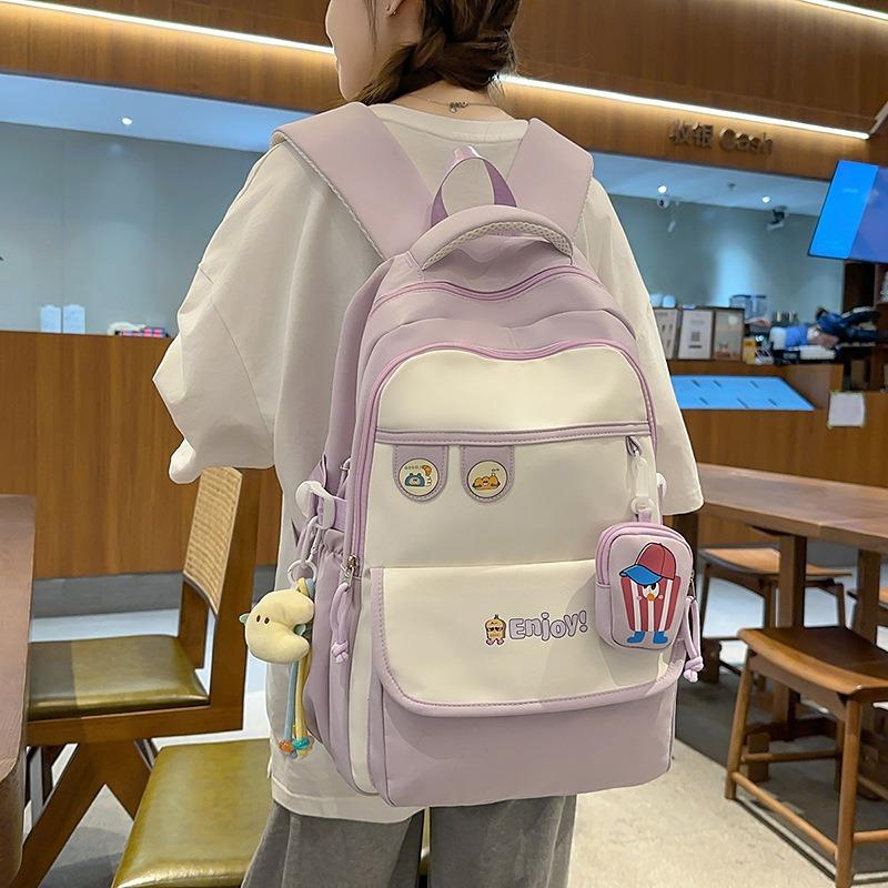 The new schoolbag is high-value, fresh and sweet, candy-colored backpack, lightweight and large-capacity backpack for junior high school students.
