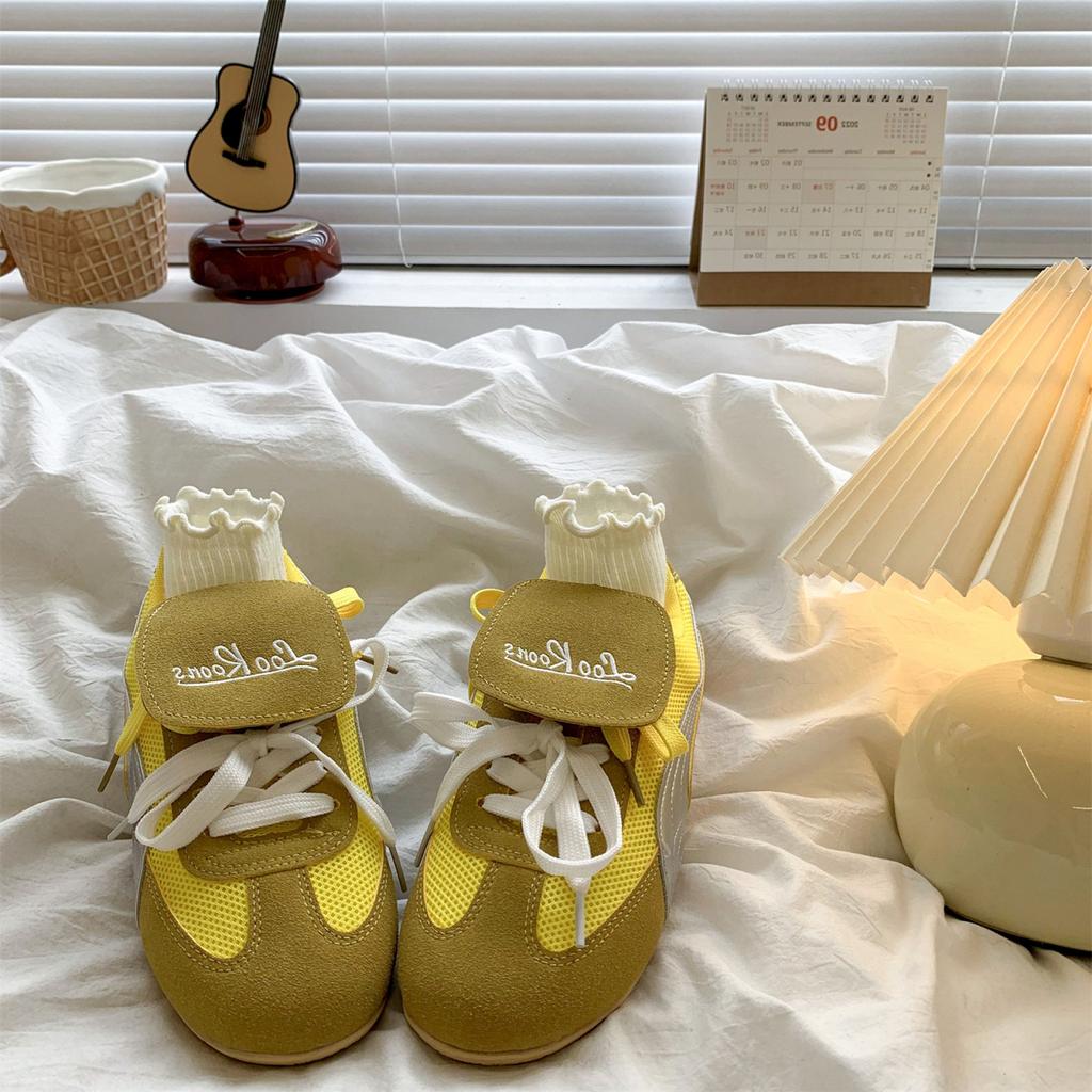 Girls' German training shoes 2025 autumn new mesh breathable sports shoes medium and old children's Forrest Gump shoes children's casual shoes trend