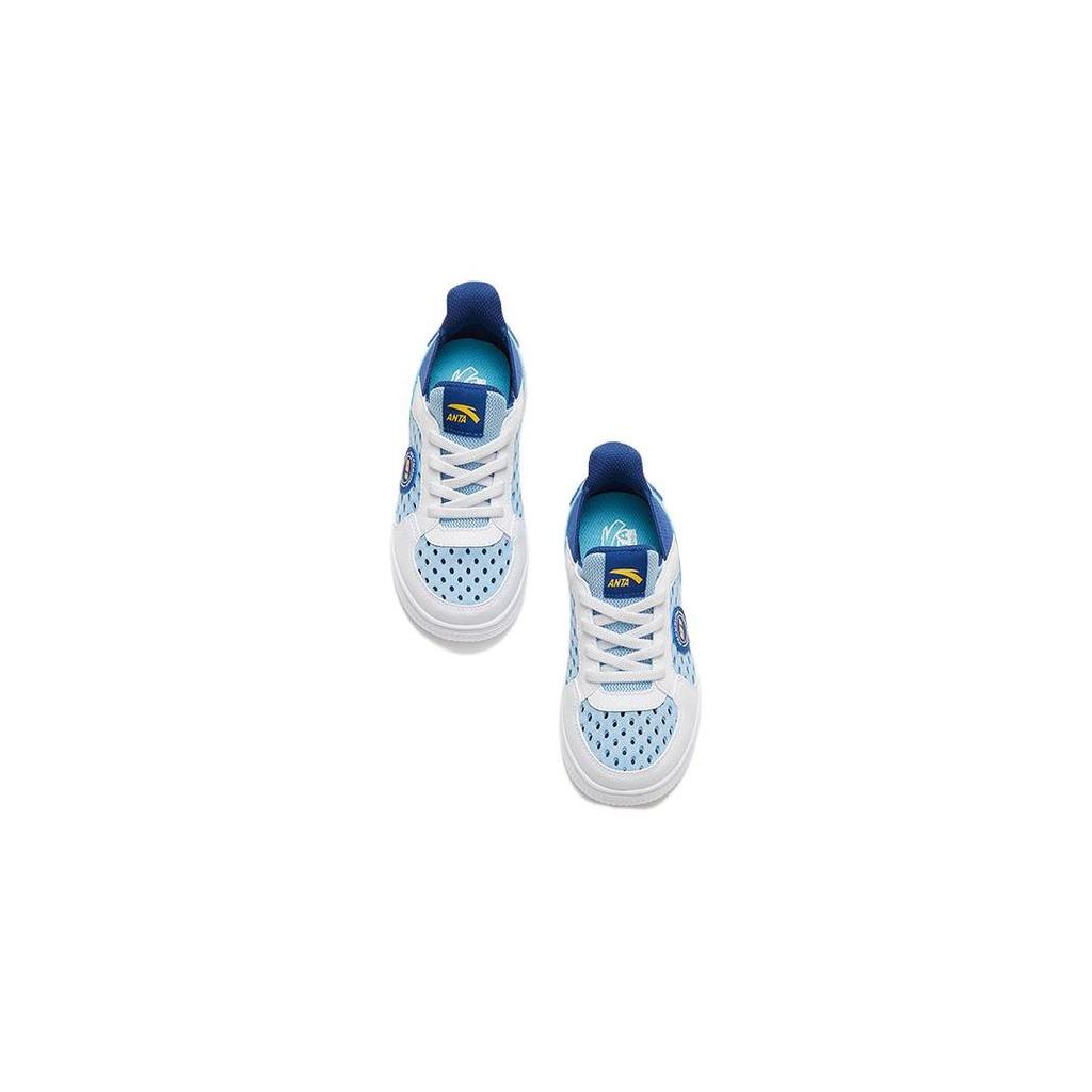 Anta Non-Slip Wear-Resistant Breathable Low-Top Skate Shoes Kids Sneakers White Blue A312329988-3
