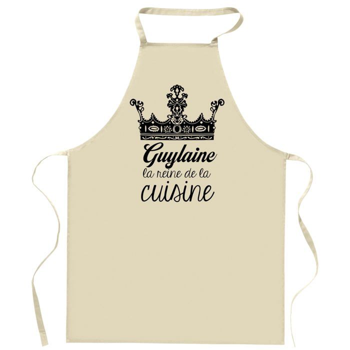 Tablier de cuisine - Guylaine - Reine de la Cuisine - Coton résistant - Impression durable (France)