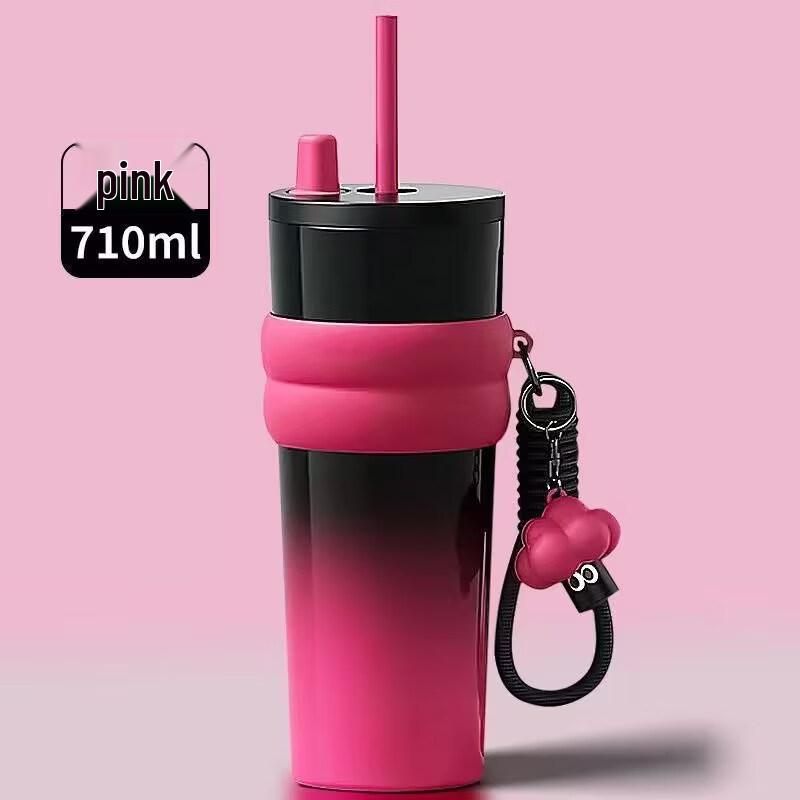 Chic Stainless Steel Coffee & Straw Tumbler