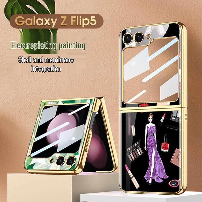 Creative Foldable Phone Case for Samsung Galaxy Z Flip5 - Stylish Design for Girls