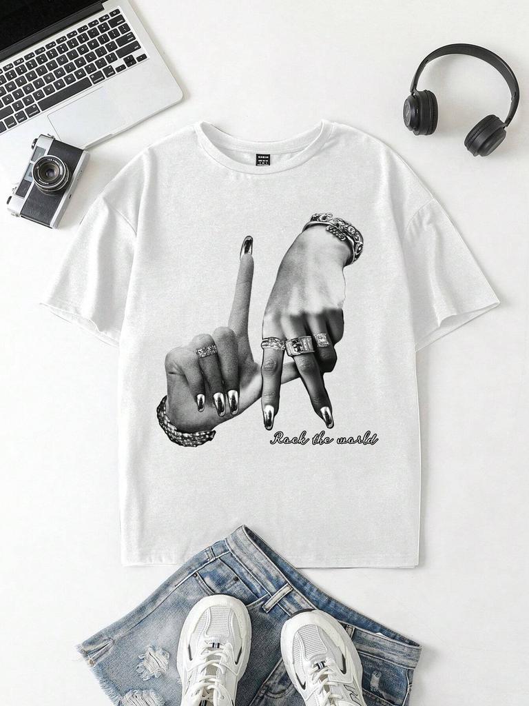 Oversized Streetwear Vintage T Shirt Hip-hop Women's T-shirt Hip-hop Women's T-shirt