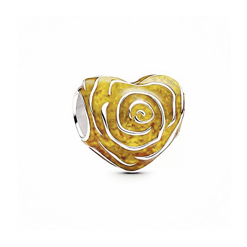 Diy Jewelry Gifts Sparkling Golden Cherry Blossom Rose In Bloom Pink Daisy Flower Lucky Clover Charm Beads Fit Original Bracelet