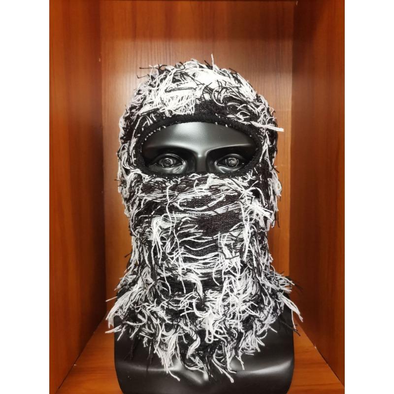 

Новинка 2024 года, хип-хоп Балаклава, вязаные шапки, анфас, лыжная маска, женская уличная камуфляжная нечеткая лыжная Балаклава, шапка-бини 1pc