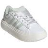 Adidas GRAND COURT PLATFORM Abrasion Resistant Low Top Tennis Shoes Women's Crystal White Sneakers JR0705