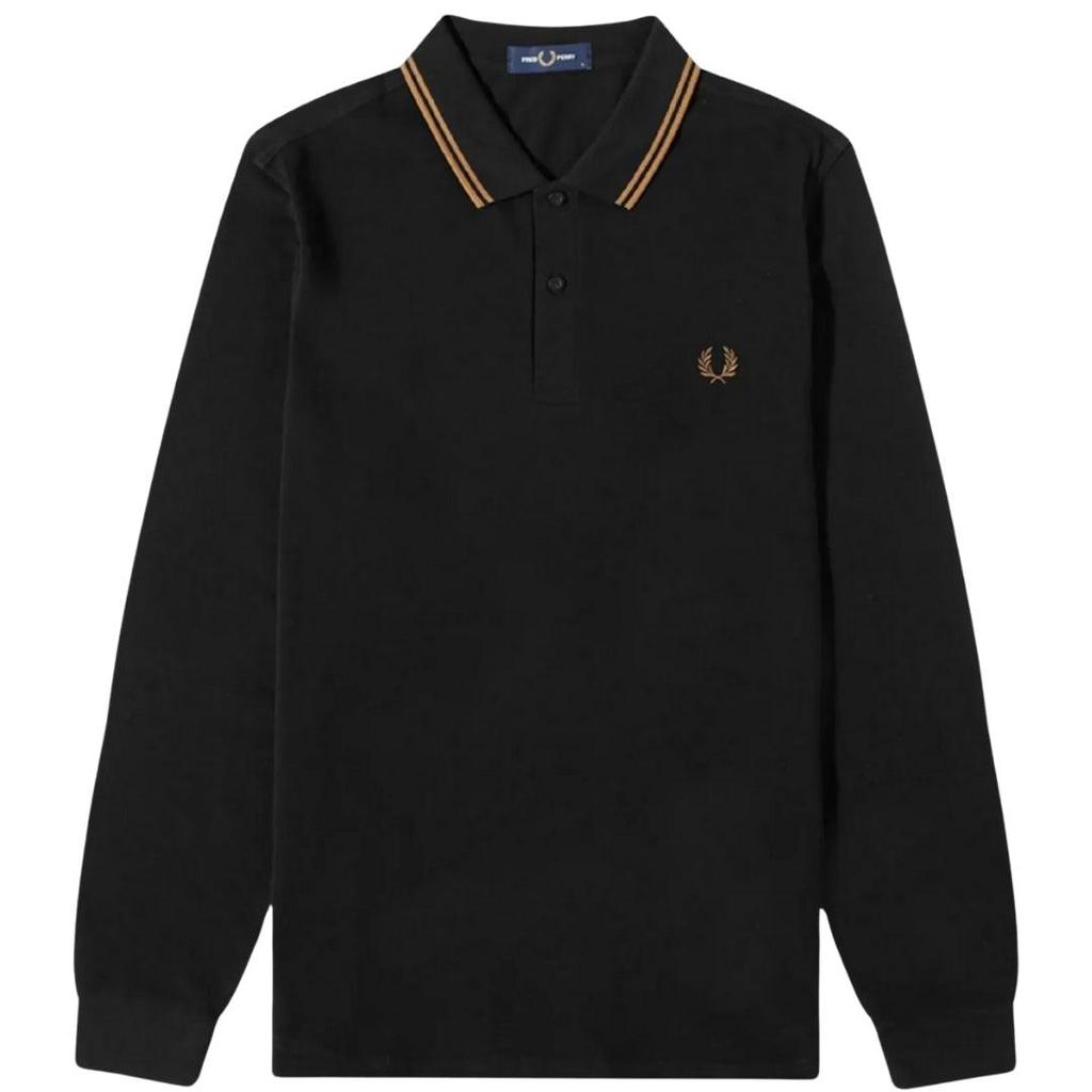 Fred Perry Men's Double Tipped Collar Long-Sleeved Polo Shirt