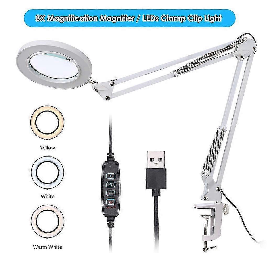 LED-Lupe Metall-Schwenkarm-Lupe - Stufenlos dimmbar 2 Größen 2025