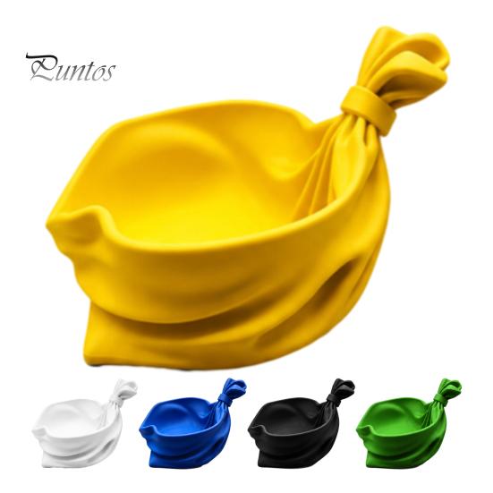 Colorful Holiday Decoration 3D Printed Gift Bag Shaped Storage Tray, Pleated Catchall Bowl for Candy, Versatile Desk Accessory Festive Table