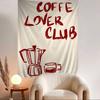 Fashion Coffee Line Anime Tapestry Hippie Flower Wall Carpets Dorm Decor Wall Hanging Home Decor