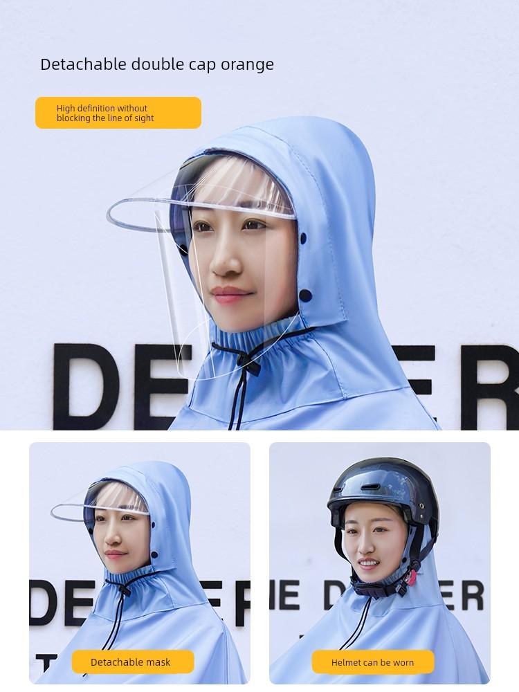 Electric Battery Motorcycle Long Single Women Men Raincoat