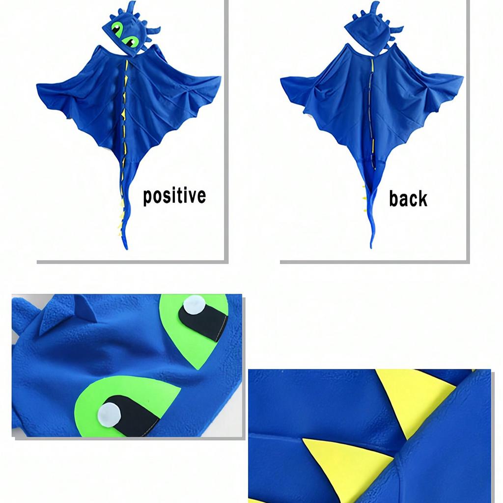 Christmas/Halloween Party Costume Cloak, Hat, Mask Dinosaur Element, Children Festival Performance Shawl Outfit, Holiday Party Cosplay Costume
