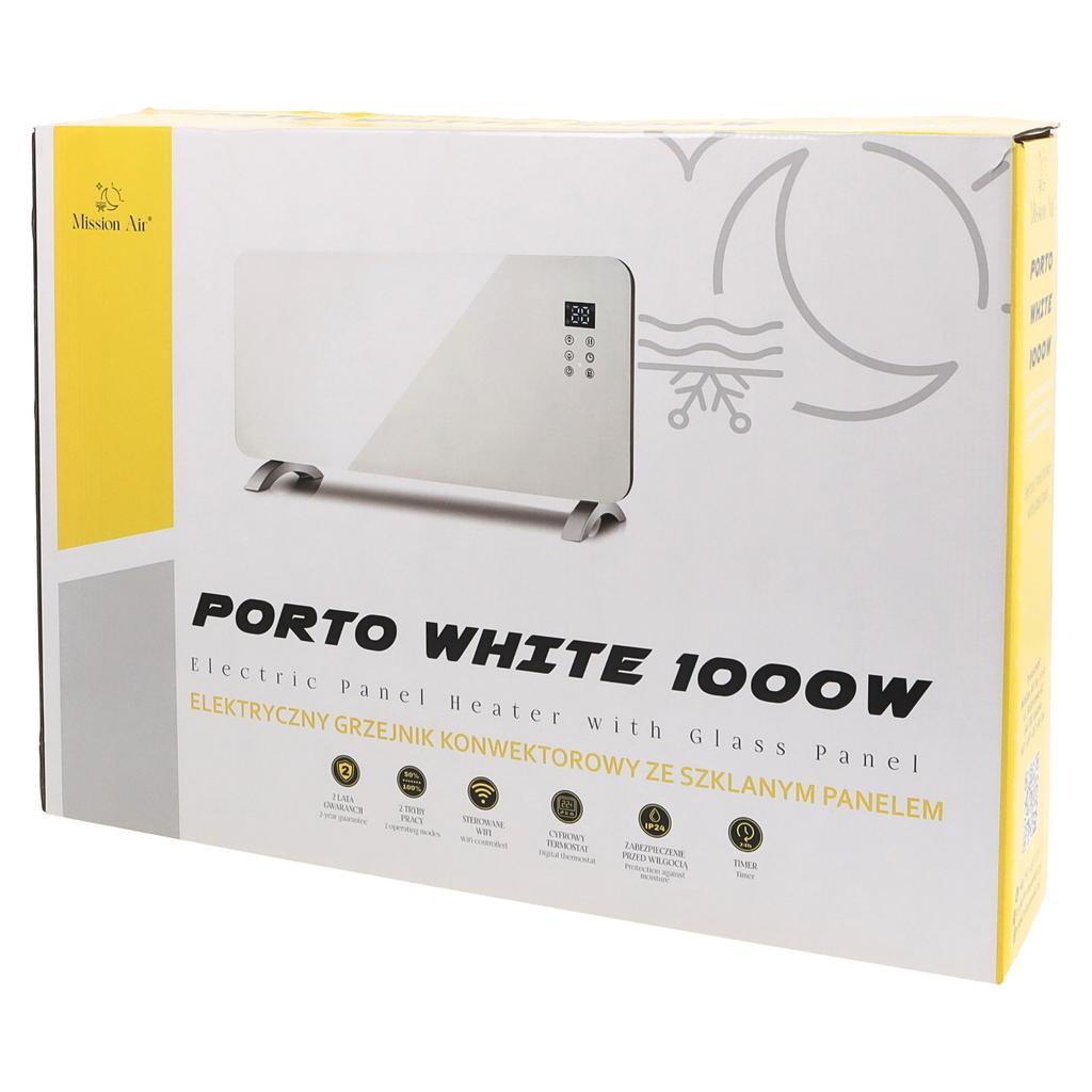 PORTO WiFi 1000W White Convector Heater