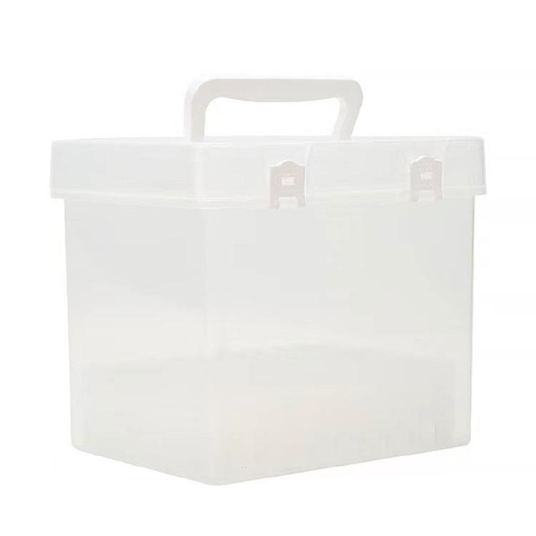 Portable Plastic Art Supply Organiser with Handle Multi Compartment Marker Storage Box For Neat Desktop Arrangement