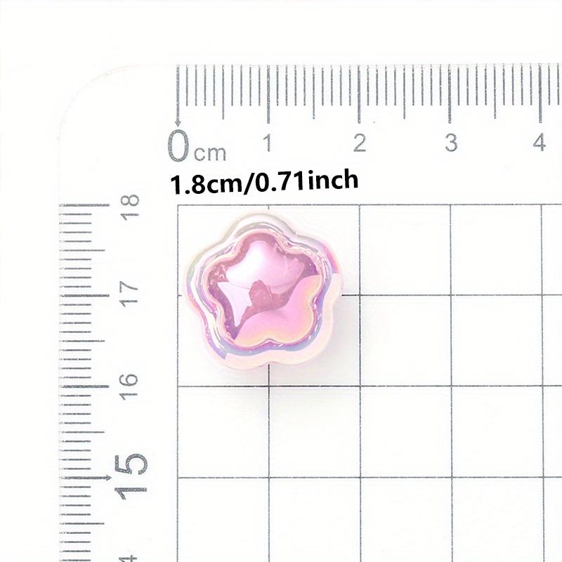 30pcs Y2K AB Colorful Flower Acrylic Beads with Large Holes for DIY Hair Ties, Bracelets & Phone Charms