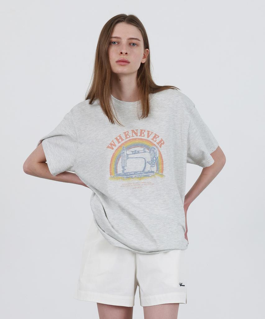 Leuba Fuzzy Rainbow T-Shirt - Melange Gray