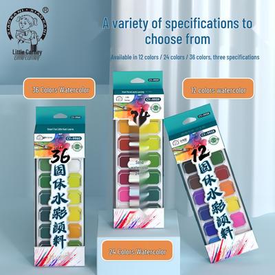 Professionelles festes Aquarellfarben-Set mit 12/24/36 Farben für Anfänger & Schüler