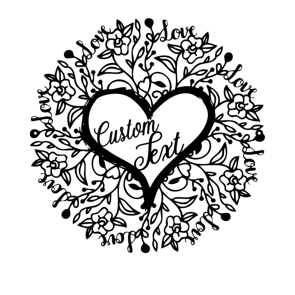 Personalized Metal Sign, Couple Name Date Heart, Tin Wall Art, Wedding Gift, Engagement Decor
