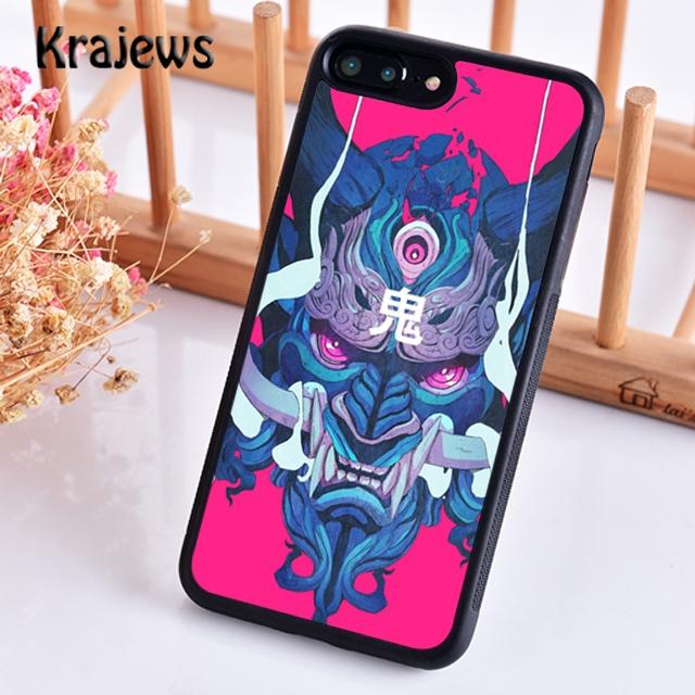 Krajews Japanese Oni Hannya Demon Mask Cool Phone Case For iPhone 17 Air 16 15 14 Plus 11 12 13 Pro Max Coque