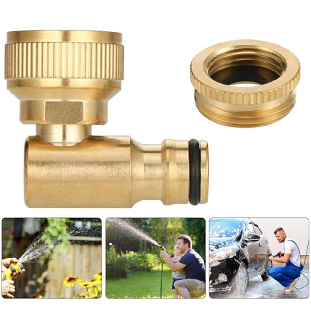 90-degree Connector Brass Hose Connection Garden Quick Coupling Adapter