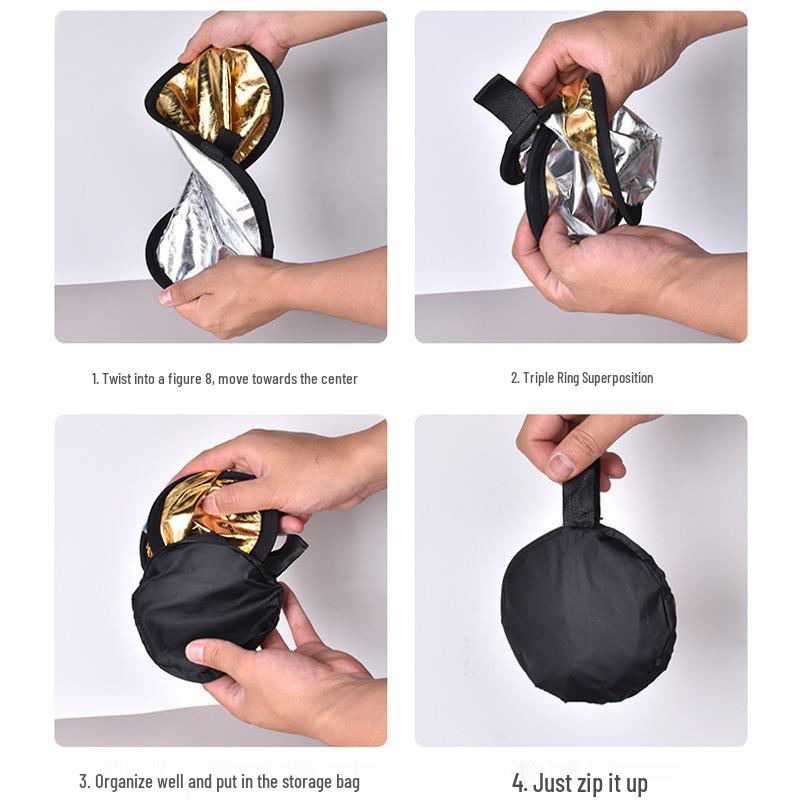 Foldable 5-in-1 Reflector & Photo Fill Light for Photography and Live Streaming
