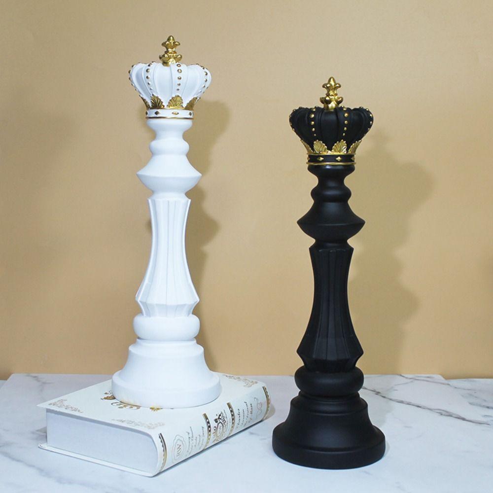 Collection Objects International Chess Ornaments Black White King Height Chess Home Decor