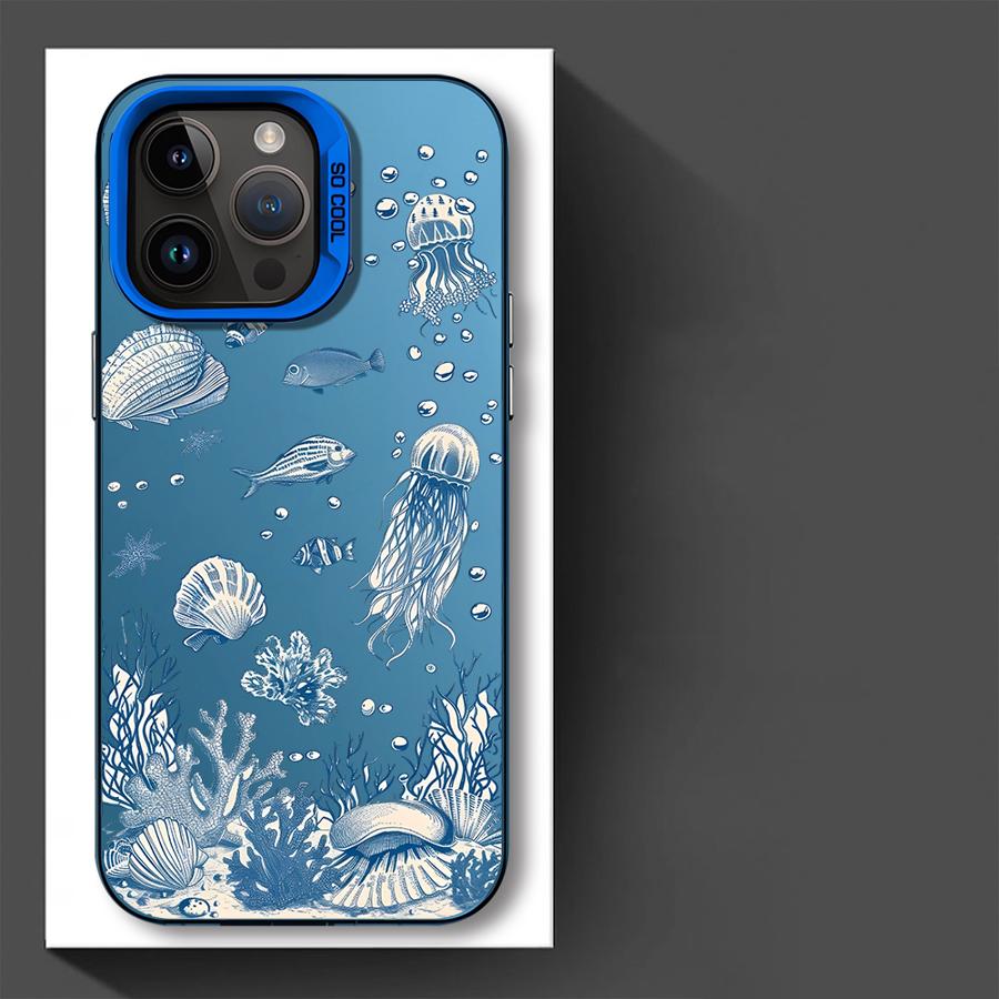 Colorful Silver Marine Organisms Phone Cover Case for iPhone 17 Pro Max 13 11 Air 14 Plus 16 15 12 Pro