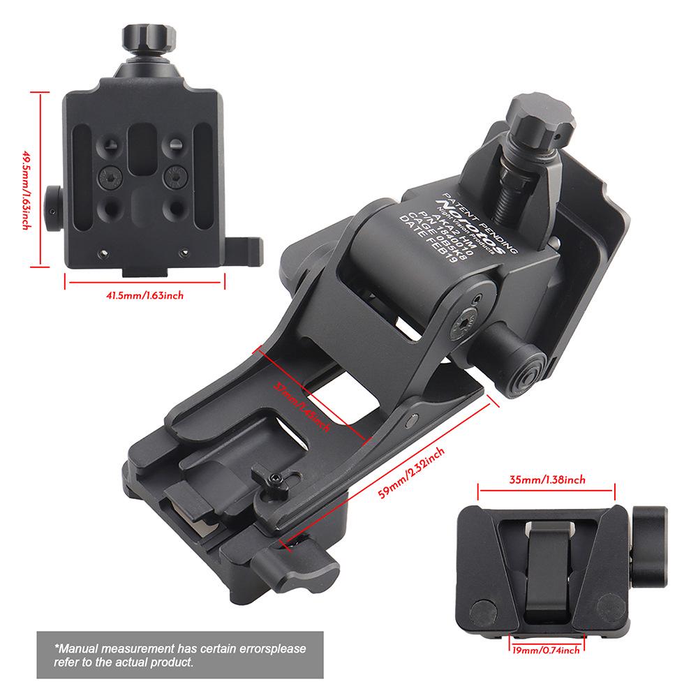 Norotos AKA2 Night Vision Goggle Helmet Mount - Flip-up Aluminum Alloy Accessory