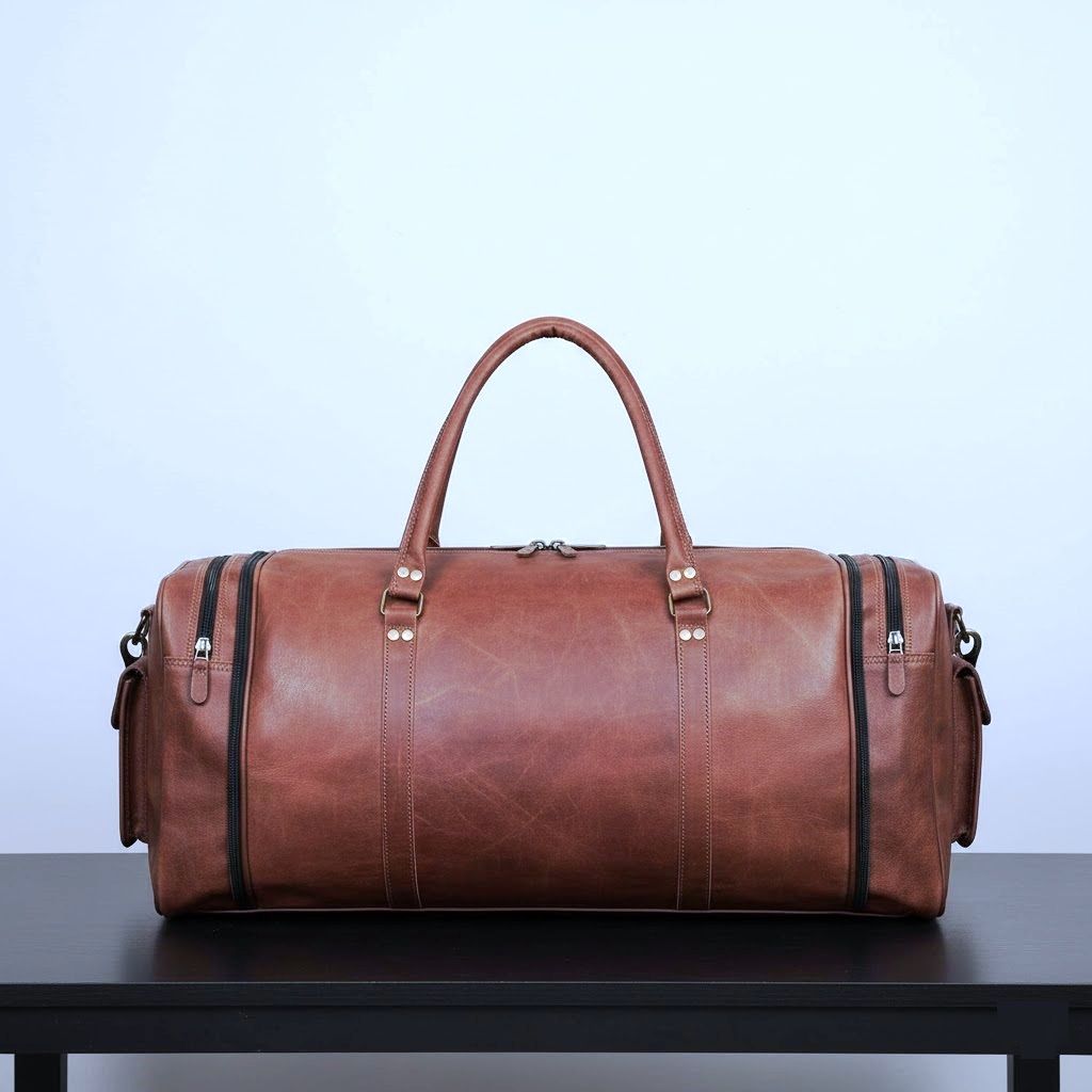 30"Herren-Reisetasche aus echtem Leder, für Fitnessstudio, Wochenende, Nacht, große Vintage-Reisetasche