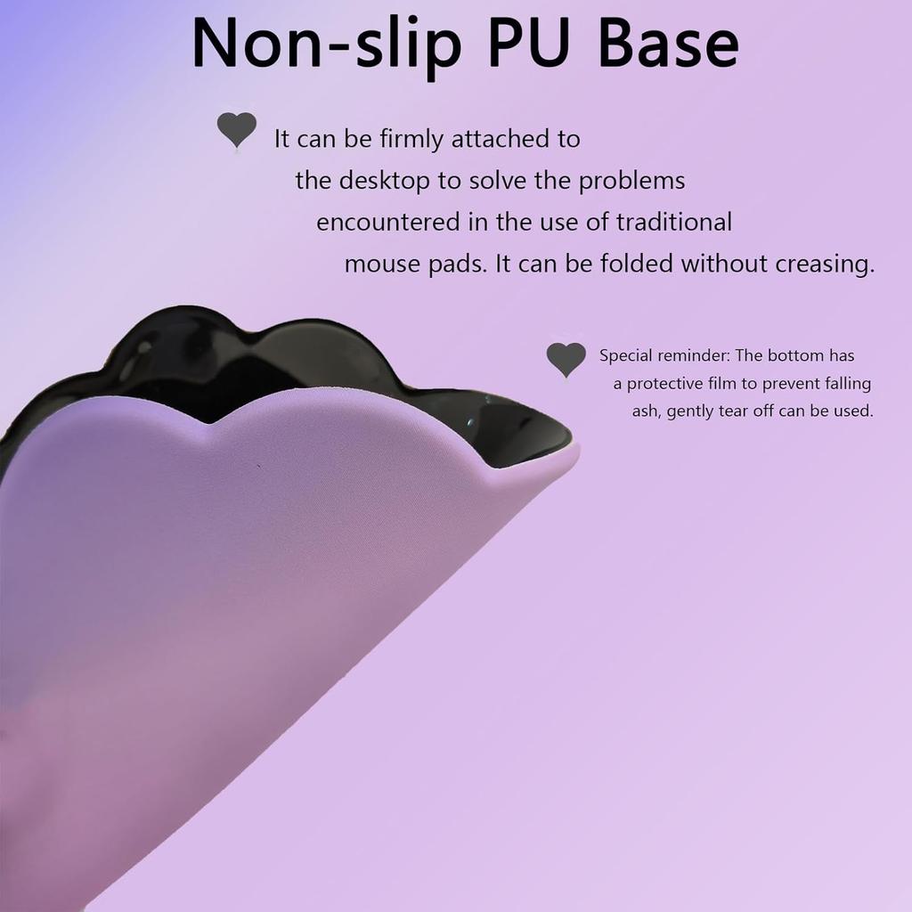 Cloud Keyboard Wrist Rest Purple Mouse Pad with Wrist Rest for Computer Keyboard and Mouse Pad Set Memory Foam PU Base Cute Ergonomic Wrist Pad