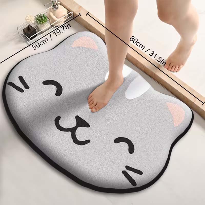 Thickened Special-Shaped Bathroom Absorbent Floor Mat Flannel Toilet Mat Shower Room Non-Slip And Dirt-Resistant Foot Mat