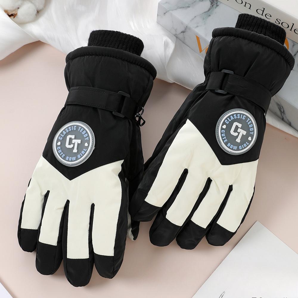 

Женские лыжные перчатки для зимнего велоспорта и альпинизма, утолщенные водонепроницаемые плюс бархатные, уличные ветрозащитные холодные теплые перчатки average size