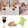 4 Bucăți Topper din Bambus pentru Pahare, Capac pentru Pahare, Capac de Pahar, Farfurii pentru Aperitive, Capac din Lemn pentru Pahar de Vin, Suporturi pentru Pahare, Topper pentru Charcuterii, Farfurii pentru Cocktailuri pentru Vin