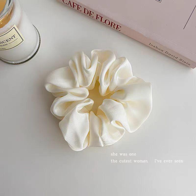 Spring & Summer French Leather Hair Tie for Women - High-End Flower Ponytail Accessory