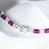 Luxury 18K White Gold Solid Platinum Emerald Bracelet Single 1 Karat Emerald Cut Diamond Bracelet