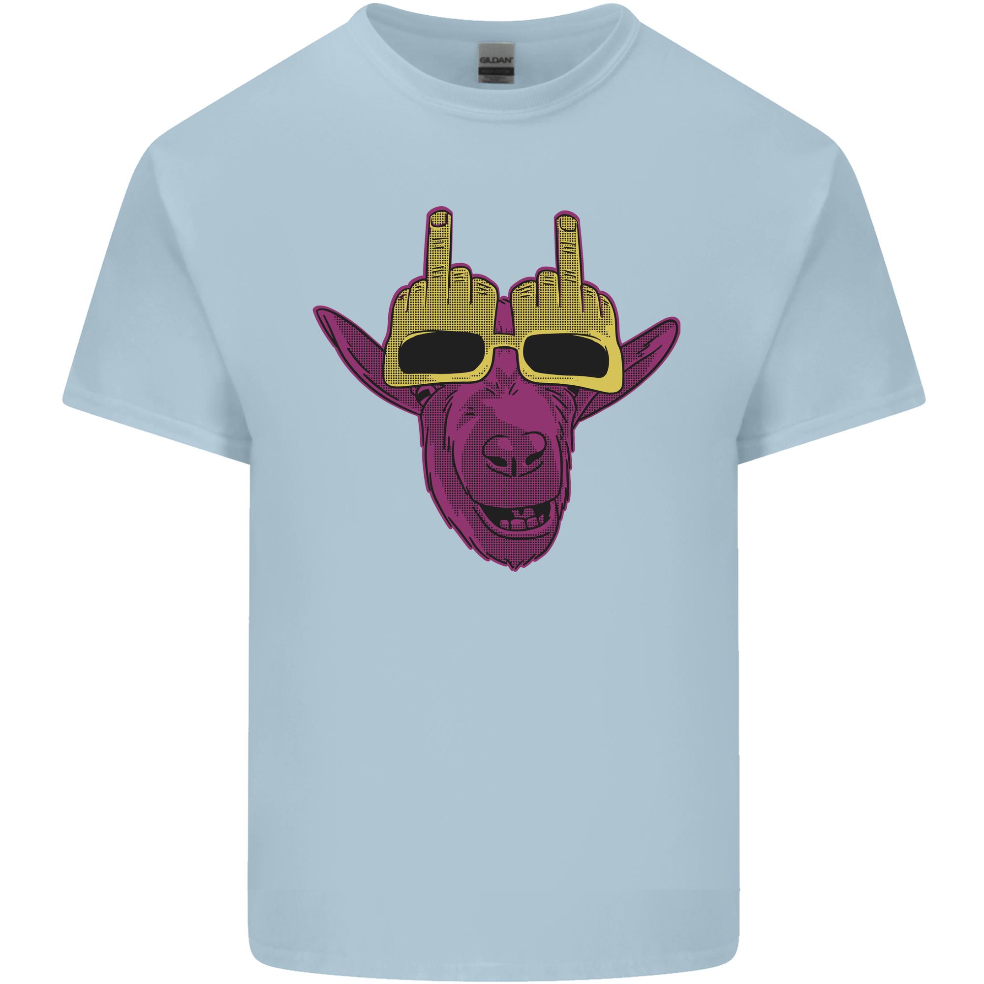 Offensive Goat With Finger Flip Glasses Unisexs Light Cotton TShirt S