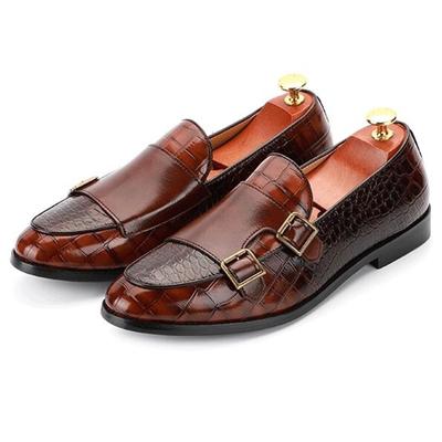 Schuhe Leder Mann Krokodilkorn Casual Herren Schnalle Party Hochzeit Loafers Bequeme Mokassins Täglich Britischen Stil Wohnungen