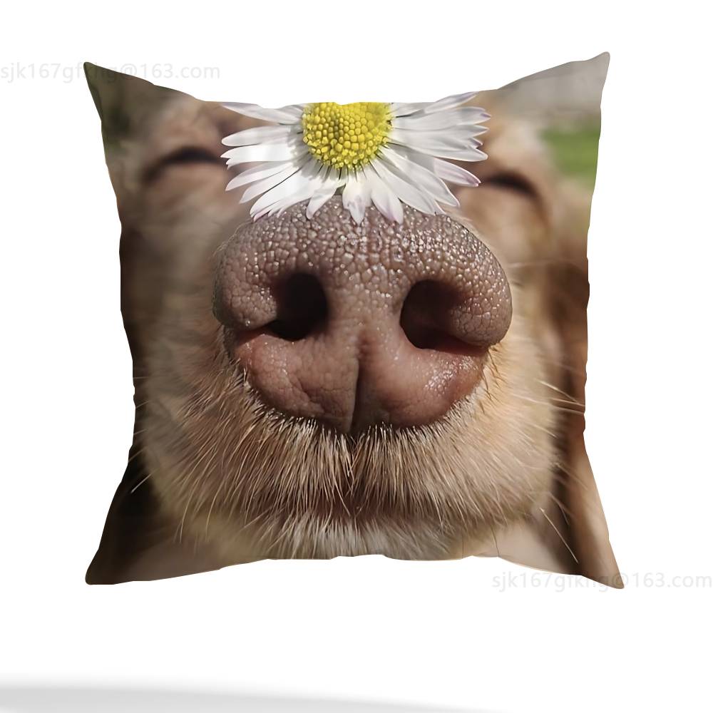 Cute Dog Pillow Case Pillow Case Living Room Sofa Cushion Cover Suitable For Home Bedroom Room Decoration