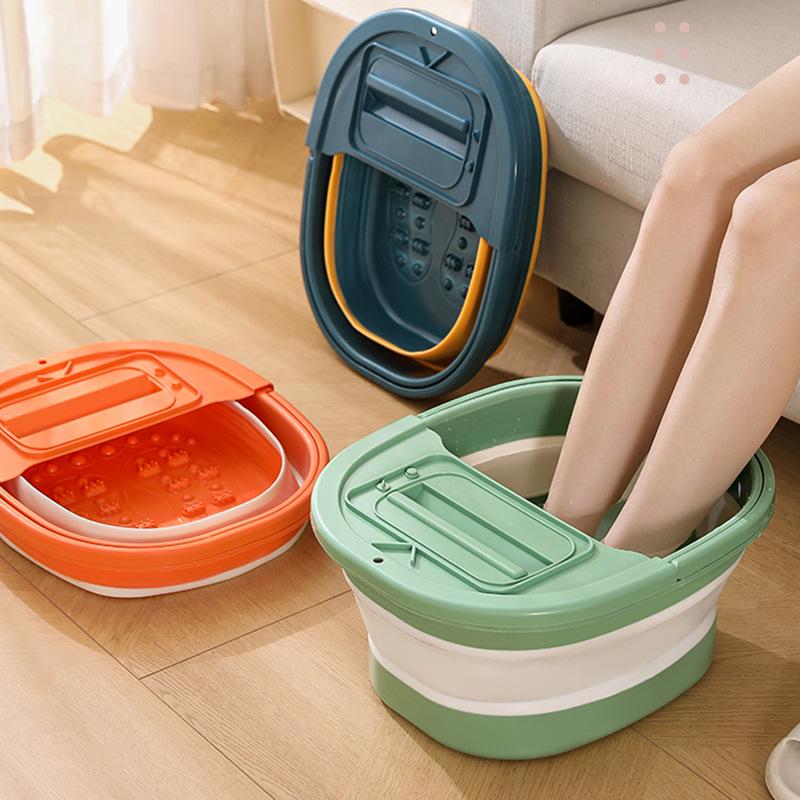 Portable Folding Plastic Foot Bath with Lid for Foot Massage