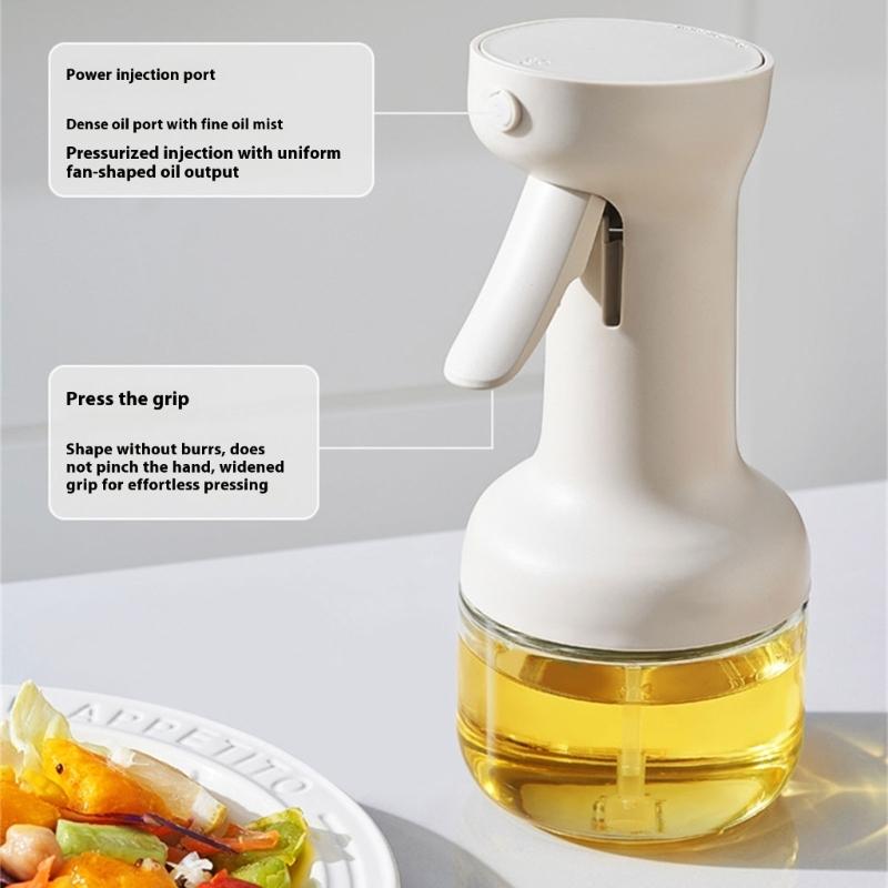 Nonslip Silicone Handle Oil Misters Bottle Leak proof Pump Sprayer For Healthy Cooking Oil Control And Multipurpose Kitchen Applications