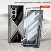 Electroplated Leather Phone Case for Samsung Galaxy Z Fold 6 5 4 3 Fold6 Fold5 Fold4 Fold3 5G Hard Shell Protective Film Cover