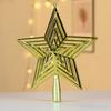Xmas Tree Topper Plastic Hollowed-Out Sparkling Star Festival Party DIY Decoration Accessories Top Pentagram Christmas Decoration Holiday Supplies