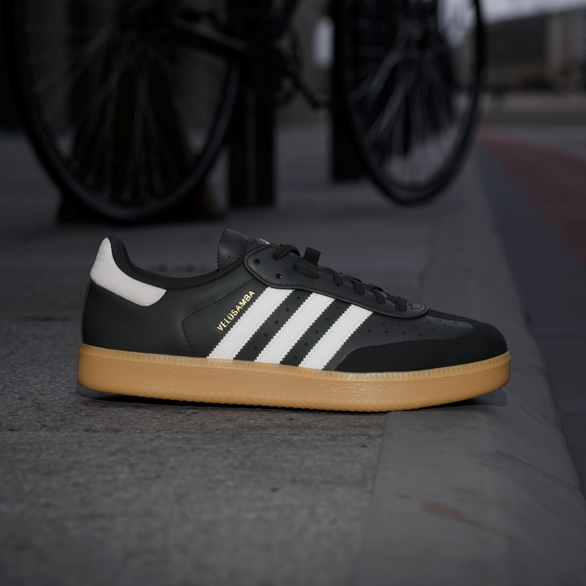 adidas Velosamba Leather Black White Gold Metallic 36.5