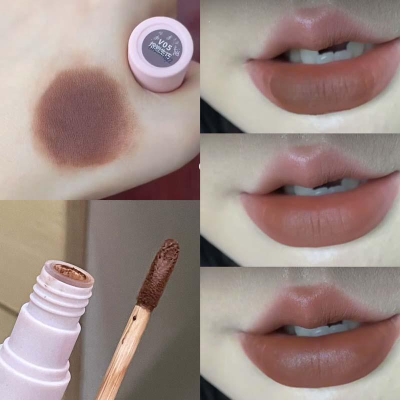 HERORANGE Traumfänger Samt-Lipgloss Matt Nebeliges Nude – Nicht abfärbender, aufhellender Lippenstift für einen natürlichen Look