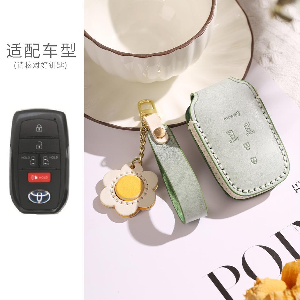 Pure Handmade Leather Key Cover For Toyota Asian Dragon Camry Sena Corolla Fog Wax Vegetable Tanned Cowhide