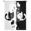 Urocza para kociąt romantyczne tiulowe zasłony do salonu kuchenne zasłony okienne Home Decor przezroczysta zasłona do sypialni dla dzieci