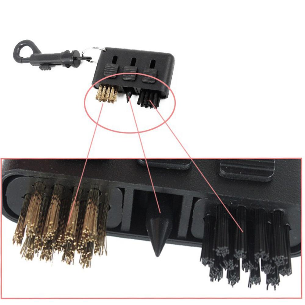 3-in-1 Golf Cleaning Tool Golf Club Groove Push Rod Wedge Brush Cleaning Belt Hook Portable Brush Golf Cleaning Accessorie