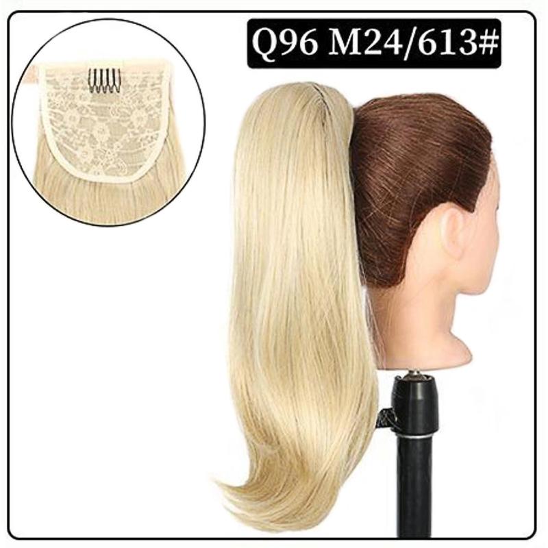 MERISIHAIR Women Natural Ponytail 18 Inch Synthetic Elastic Wrap-around Wig Clip Multi-color Ponytail Synthetic Fiber Hairpiece Daily Use